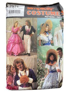 Simplicity 7971 Gone with the Wind Beauty and the Beast Pattern Costumes CUT